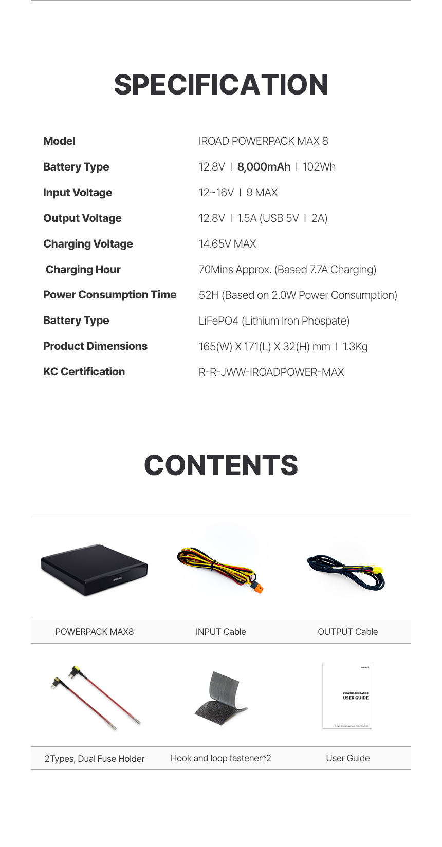 IROAD Powerpack Max 8 Battery Pack