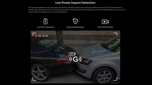 VOFO A329S parking mode standby and impact detection