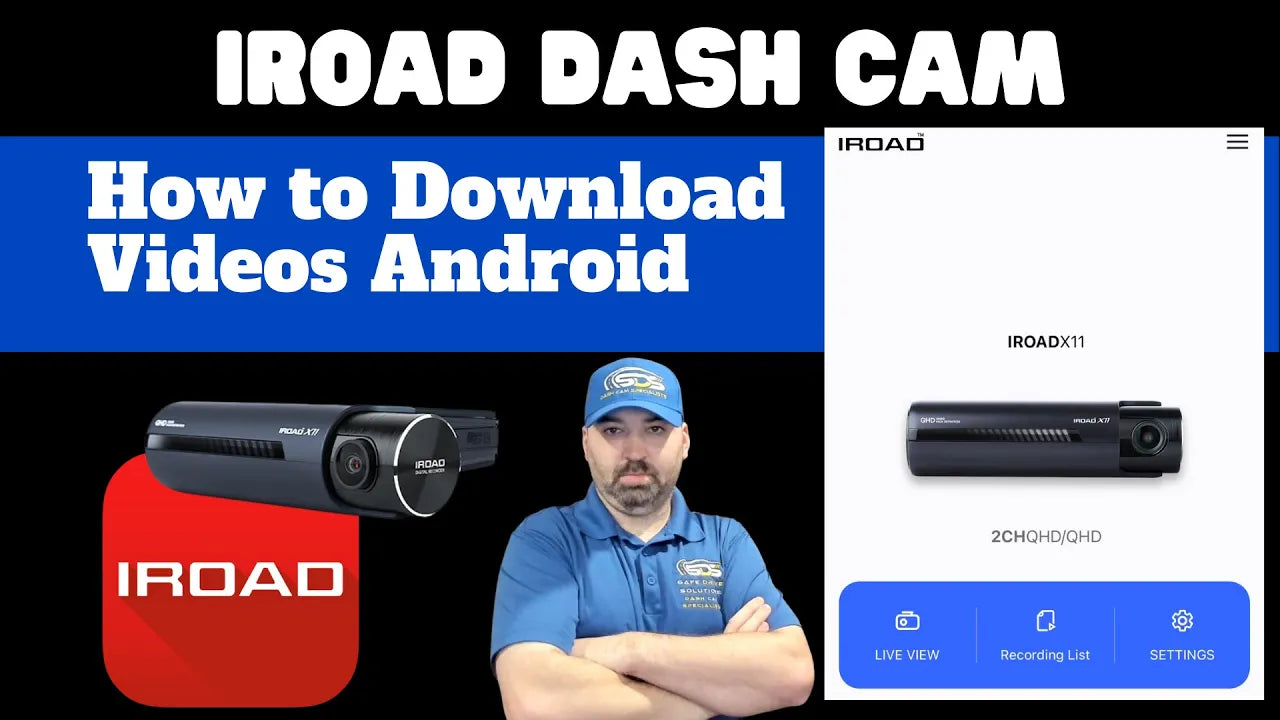 Load video: IROAD X11 Dash Cam | How To Download Videos to Android