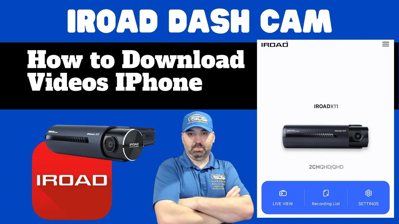 Load video: IROAD X11 Dash Cam | How To Download Videos to IPhone