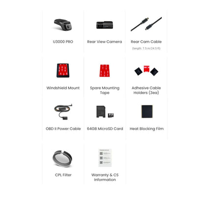 Thinkware U3000 Pro Front + Rear