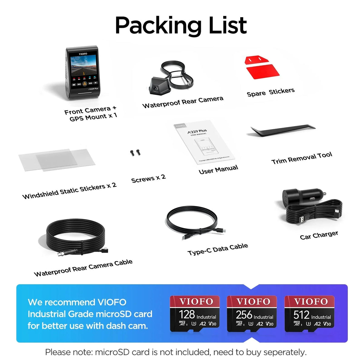 Viofo A229 Plus Exterior Camera Bundle
