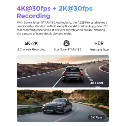 VIOFO A229 Pro 4K Front + Rear